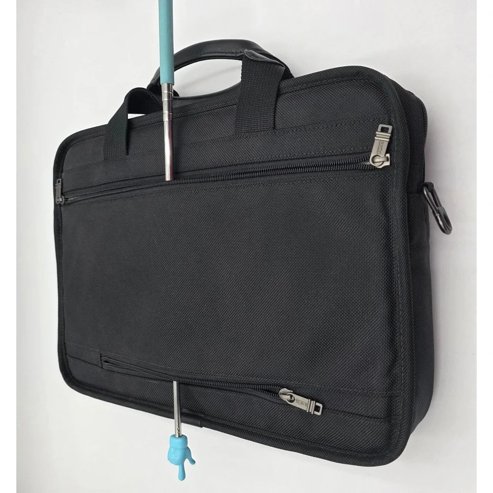 Tumi Black Ballistic Nylon Laptop Briefcase Messenger Bag with Bubble Padding